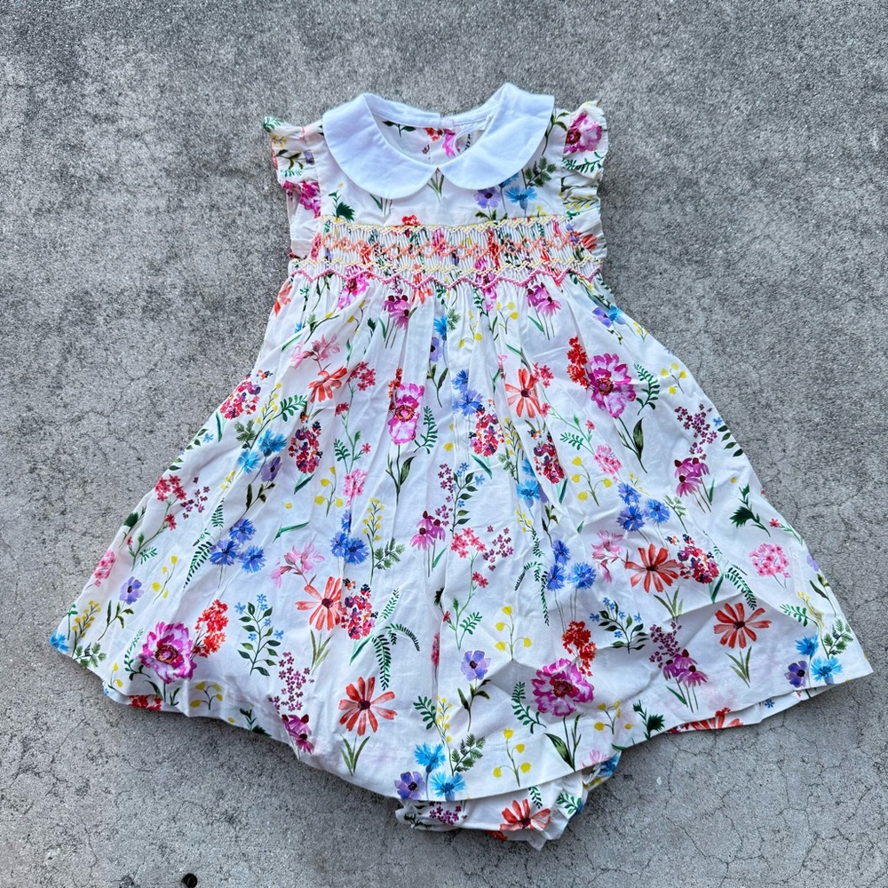 John Lewis hand smocked Dress set 12-18 months new with tags Easter party